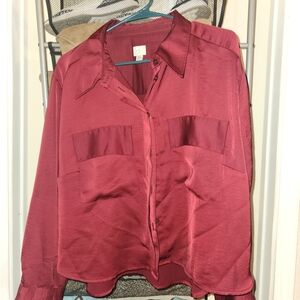Elegant Burgundy Women's Top